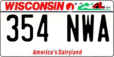 WI license plate 354NWA