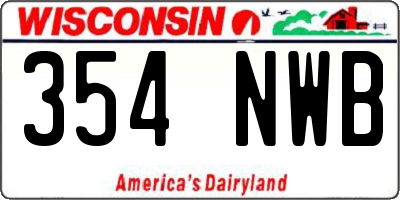 WI license plate 354NWB
