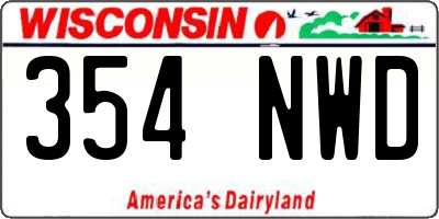 WI license plate 354NWD