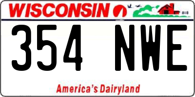 WI license plate 354NWE