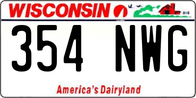 WI license plate 354NWG