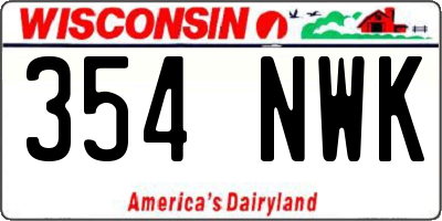 WI license plate 354NWK
