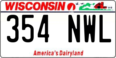 WI license plate 354NWL