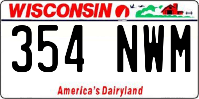 WI license plate 354NWM