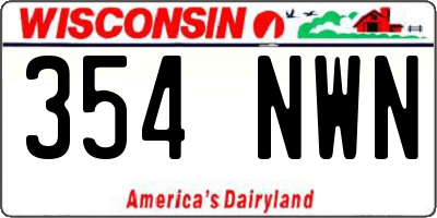 WI license plate 354NWN
