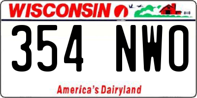 WI license plate 354NWO