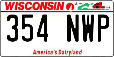 WI license plate 354NWP