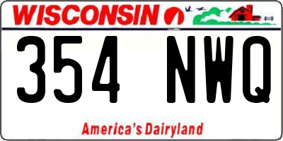 WI license plate 354NWQ