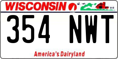 WI license plate 354NWT