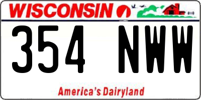 WI license plate 354NWW