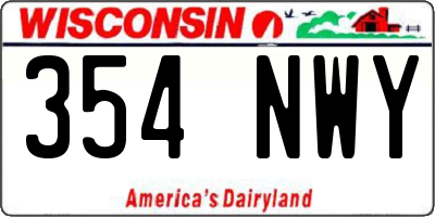 WI license plate 354NWY