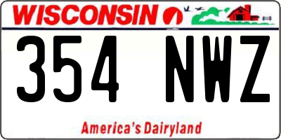 WI license plate 354NWZ