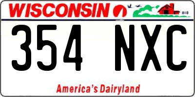 WI license plate 354NXC