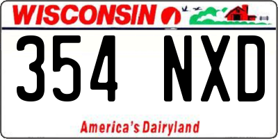 WI license plate 354NXD