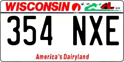 WI license plate 354NXE