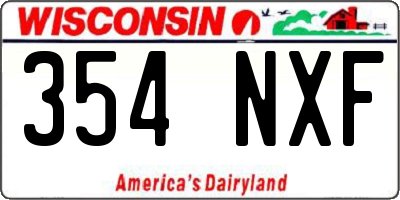WI license plate 354NXF