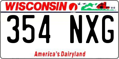 WI license plate 354NXG