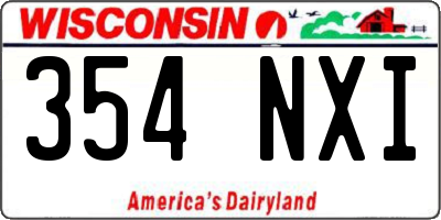 WI license plate 354NXI