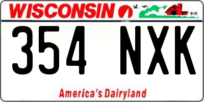 WI license plate 354NXK