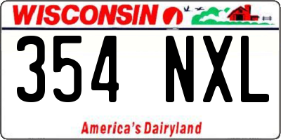WI license plate 354NXL