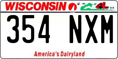WI license plate 354NXM