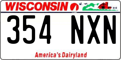 WI license plate 354NXN