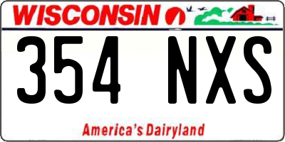 WI license plate 354NXS