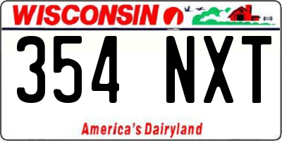 WI license plate 354NXT