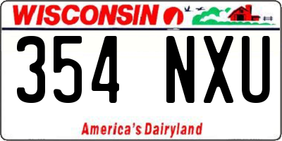 WI license plate 354NXU