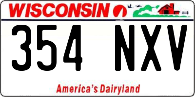WI license plate 354NXV