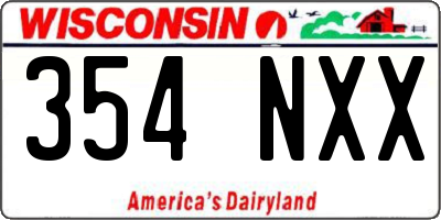 WI license plate 354NXX