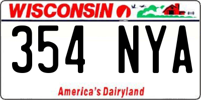 WI license plate 354NYA