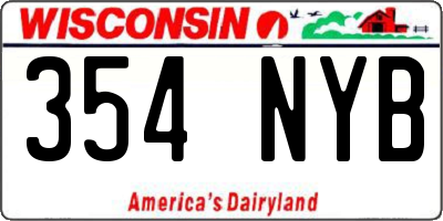 WI license plate 354NYB