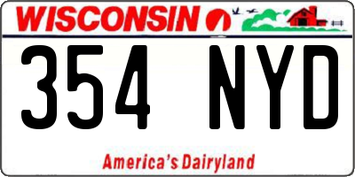 WI license plate 354NYD