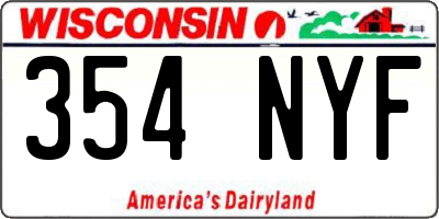 WI license plate 354NYF