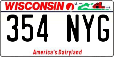 WI license plate 354NYG