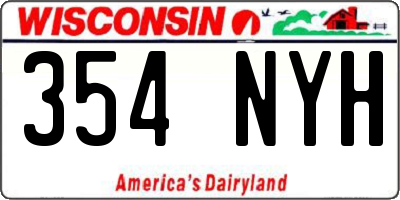 WI license plate 354NYH