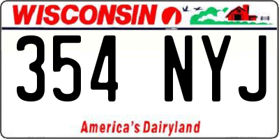 WI license plate 354NYJ