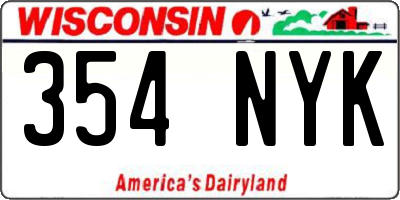 WI license plate 354NYK