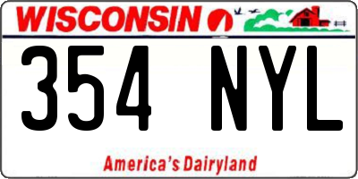 WI license plate 354NYL