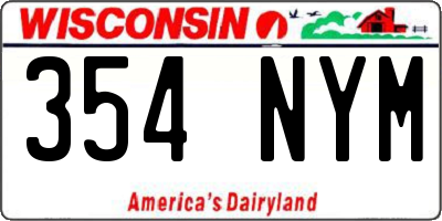 WI license plate 354NYM