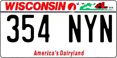 WI license plate 354NYN