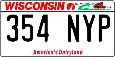 WI license plate 354NYP