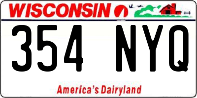 WI license plate 354NYQ