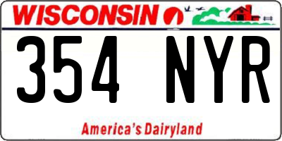 WI license plate 354NYR