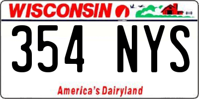 WI license plate 354NYS
