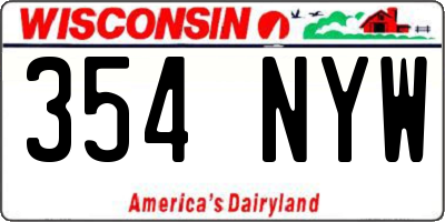 WI license plate 354NYW