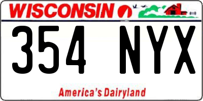 WI license plate 354NYX
