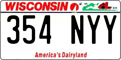WI license plate 354NYY
