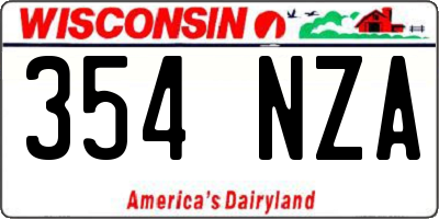 WI license plate 354NZA